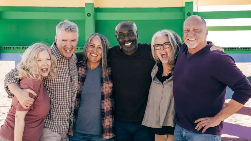 Senior Activities Post Group of seniors handing out